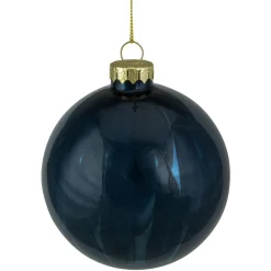 4" Shiny Royal Blue Glass Christmas Ball Ornament Glass|Ball Ornaments