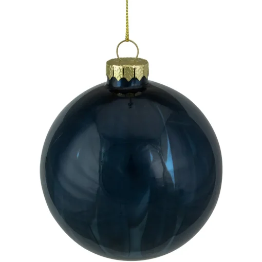 4" Shiny Royal Blue Glass Christmas Ball Ornament Glass|Ball Ornaments