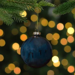 4" Shiny Royal Blue Glass Christmas Ball Ornament Glass|Ball Ornaments