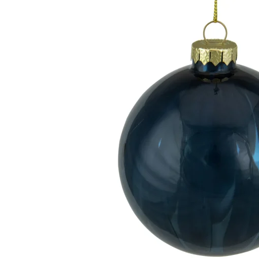 4" Shiny Royal Blue Glass Christmas Ball Ornament Glass|Ball Ornaments