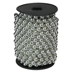 Discount 33' Shiny Silver Round Beaded Christmas Garland - Unlit Beaded