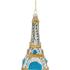 4.75" Silver Eiffel Tower Glittered Christmas Glass Hanging Ornament Travel & Destinations