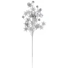 34" Silver Jingle Bells and Glitter Snowflakes Artificial Christmas Spray Sprays, Picks & Branches