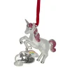 Hot 3.25" Silver Plated Dream Big Unicorn with European Crystals Christmas Ornament Animals