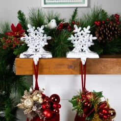 12.5" Silver Snowflake Christmas Stocking Holder Stocking Holders