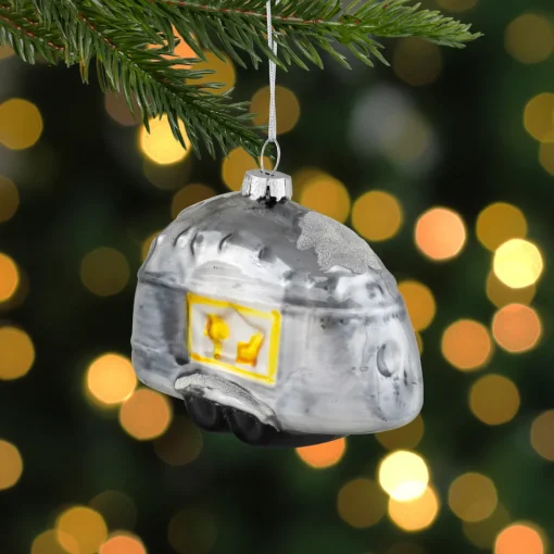 Online 4.25" Silver Teardrop Camper Glass Christmas Ornament Travel & Destinations