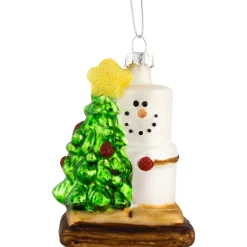 Sale 3.25" Smore with Tree Glass Christmas Ornament Food & Beverage