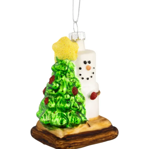 Sale 3.25" Smore with Tree Glass Christmas Ornament Food & Beverage