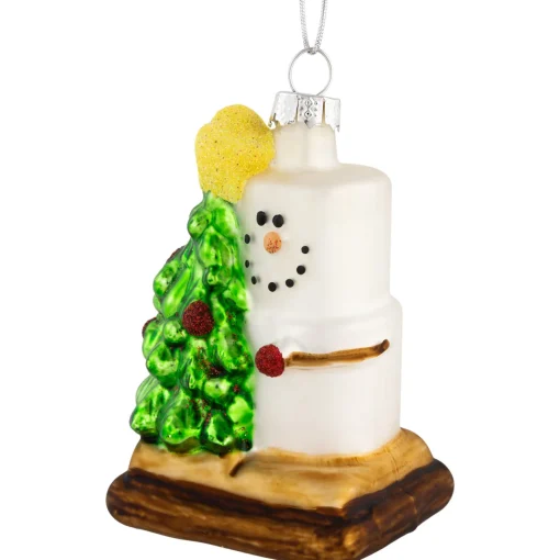 Sale 3.25" Smore with Tree Glass Christmas Ornament Food & Beverage