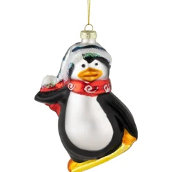 Hot 4.25" Snowboarding Penguin Glass Christmas Ornament Animals