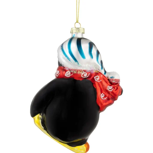 Hot 4.25" Snowboarding Penguin Glass Christmas Ornament Animals