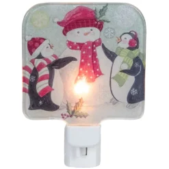 Hot 4" Snowman and Penguins Glass Christmas Night Light Night Lights