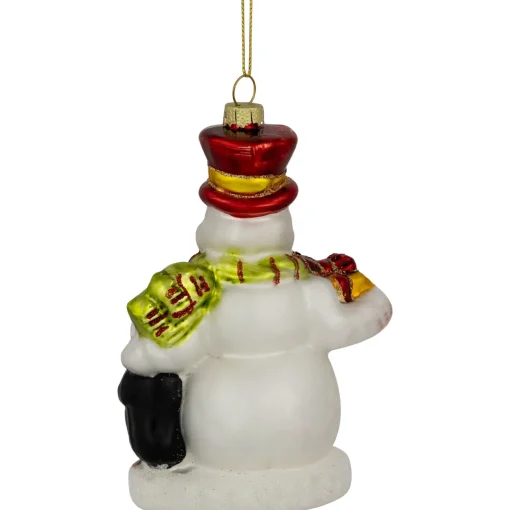 Discount 5.25" Snowman and Penguins Hanging Glass Christmas Ornament Snowmen