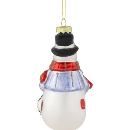 Sale 5" Snowman with Presents Glass Hanging Christmas Ornament Snowmen