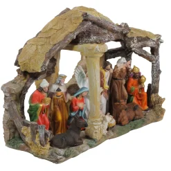 New 18" Traditional Christmas Nativity with Stable House Decoration Nativity