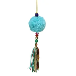 Sale 8" Turquoise Blue Dangling Tassel Contemporary Hanging Christmas Ornament Novelty