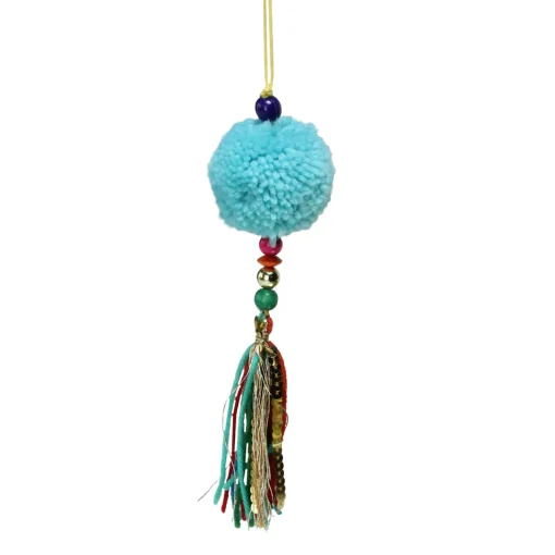 Sale 8" Turquoise Blue Dangling Tassel Contemporary Hanging Christmas Ornament Novelty