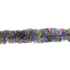 Hot 12' Vibrantly Colored Rainbow Christmas Tinsel Garland - Unlit Colorful