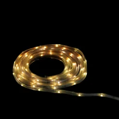 18' Warm White LED Outdoor Christmas Linear Tape Lighting - White Finish Rope & Tape
