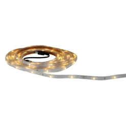 18' Warm White LED Outdoor Christmas Linear Tape Lighting - White Finish Rope & Tape