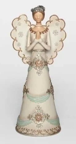 Sale 12.5" White and Brown Angel Christmas Tabletop Figure Angels