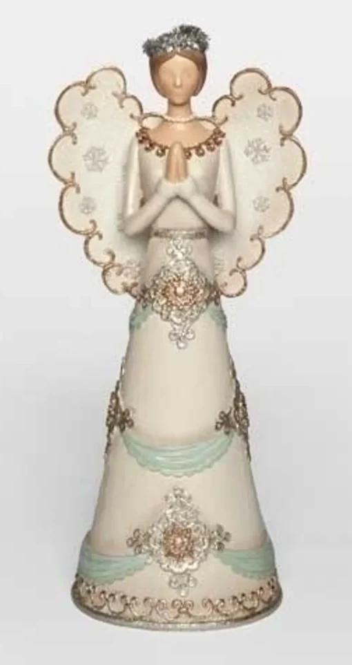 Sale 12.5" White and Brown Angel Christmas Tabletop Figure Angels
