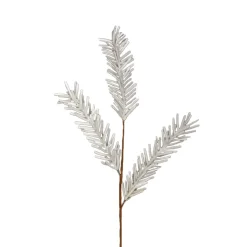 New 32" White and Brown Glittered Pine Artificial Christmas Spray Sprays, Picks & Branches