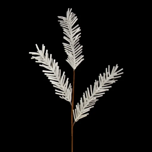 New 32" White and Brown Glittered Pine Artificial Christmas Spray Sprays, Picks & Branches