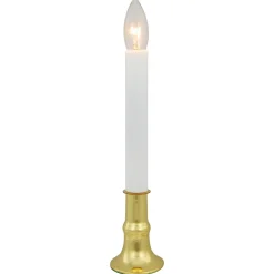 Hot 9" White and Gold C7 Light Christmas Candle Lamp with Timer Candle Lamps