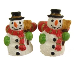 Online 288 White and Orange Friendly Snowman Christmas Taper Candle Rings 1.25" Candle Rings