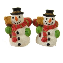 Online 288 White and Orange Friendly Snowman Christmas Taper Candle Rings 1.25" Candle Rings