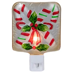 Hot 6" White and Red Candy Canes Glass Christmas Night Light Night Lights