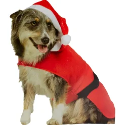 Hot 32" White and Red Santa Claus Dog Costume With a Hat - Size: S Costumes
