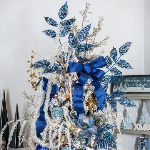 Clearance 52" White and Silver Glittered Weeping Christmas Pine Spray Sprays, Picks & Branches