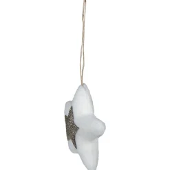 Best 3.75" White and Silver Star Hanging Christmas Ornament Symbols