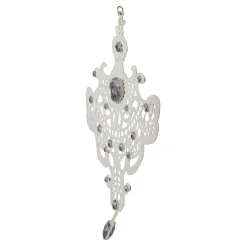 Outlet 9.5" White Elegant Jeweled Lace Doily Style Christmas Ornament Novelty
