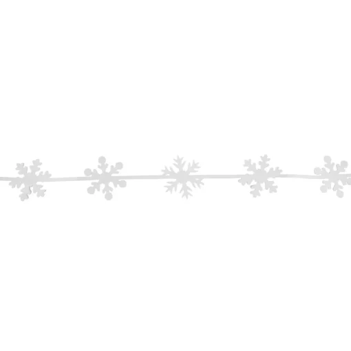Best 4' White Felt Winter Snowflake Garland Pre Decorated