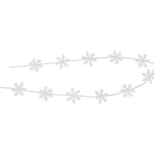 Best 4' White Felt Winter Snowflake Garland Pre Decorated