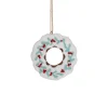 Sale 2.75" White Frosted Donut with Pine and Berry Christmas Ornament Food & Beverage