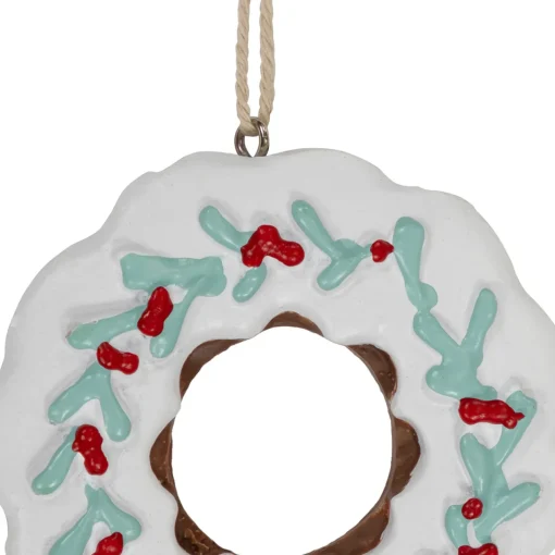 Sale 2.75" White Frosted Donut with Pine and Berry Christmas Ornament Food & Beverage
