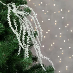 Discount 27" White Glittered Weeping Christmas Spray Sprays, Picks & Branches