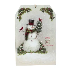 Clearance 11.75" White Hanging Snowman and Cardinal Advent Christmas Calendar Advent Calendars