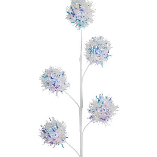 Hot 27" White Iridescent Snowball Christmas Spray Sprays, Picks & Branches