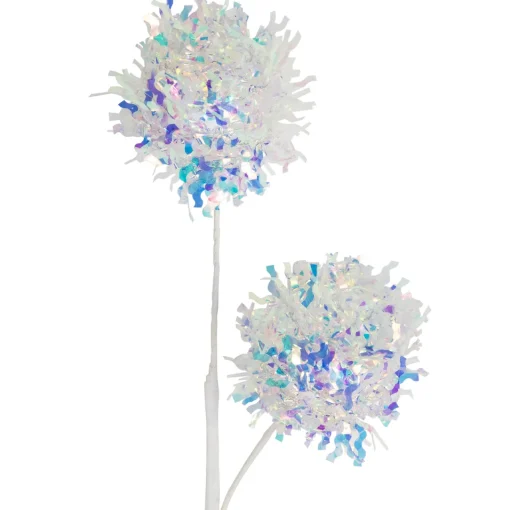 Hot 27" White Iridescent Snowball Christmas Spray Sprays, Picks & Branches