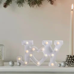 12.75" White "JOY" LED Christmas Marquee Wall Sign Wall