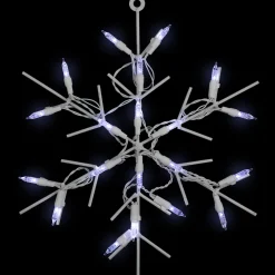 Best 13" White LED Lighted Snowflake Christmas Window Silhouette Window