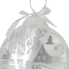 Online 8" White Pre-Lit LED Sparkle Winter Cottage Scene Round Christmas Ornament Novelty