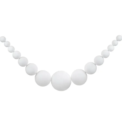 Clearance 6' White Shiny and Matte Shatterproof Ball Christmas Swag Unlit Swags