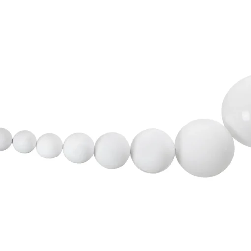 Clearance 6' White Shiny and Matte Shatterproof Ball Christmas Swag Unlit Swags