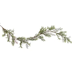 5' x 7" Artificial Christmas Garland with Frosted Foliage and Berries, Unlit Unlit